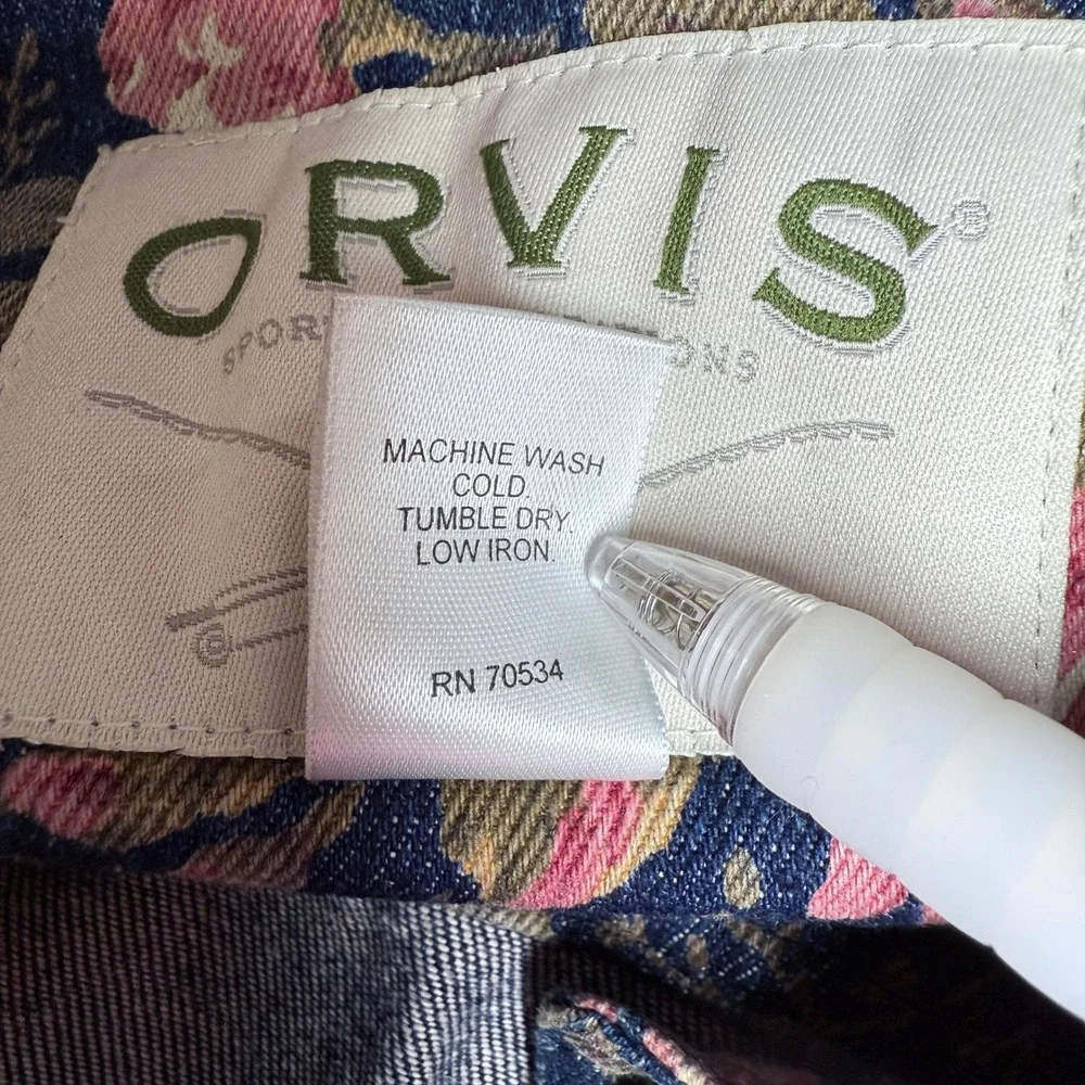 Orvis Floral Denim Jean Jacket Skirt Set Roses Button Up Y2K Cottagecore Grandma - Picture 5 of 16